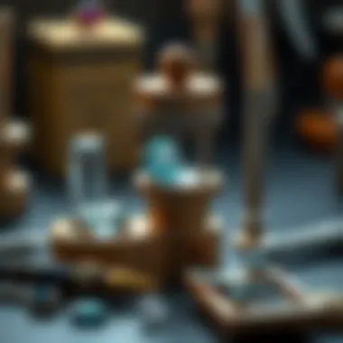 A close-up of sophisticated gemological tools used for gemstone evaluation