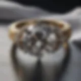 A sparkling diamond ring resting on a soft cloth, ready for cleaning