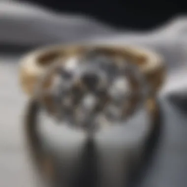 A sparkling diamond ring resting on a soft cloth, ready for cleaning