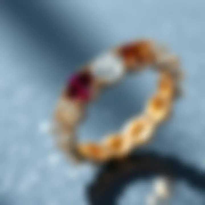 Eternity Ring with Alternating Gemstones Elegant eternity ring set with alternating gemstones