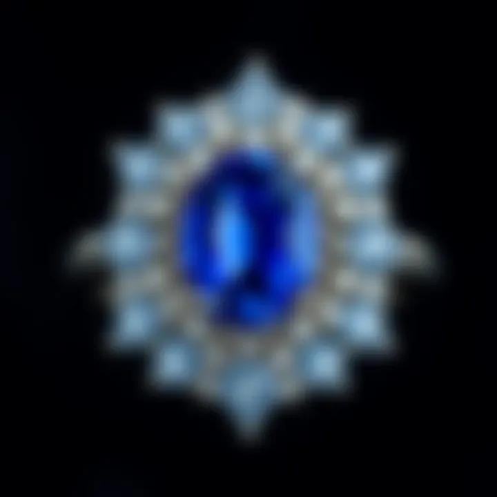 Exquisite Sapphire Jewelry: Timeless Elegance An intricately designed sapphire ring adorned with diamonds