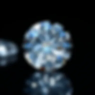 Close-up of a round diamond showcasing its brilliance