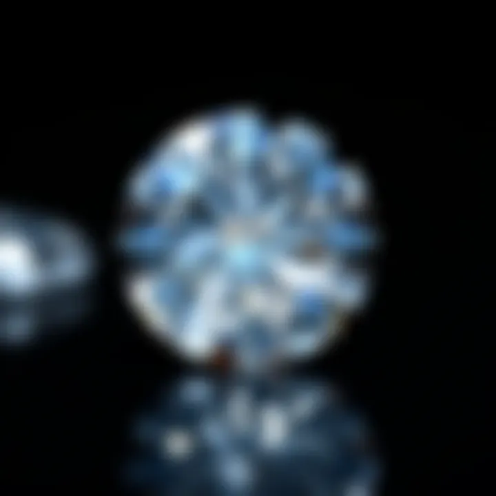 Close-up of a round diamond showcasing its brilliance