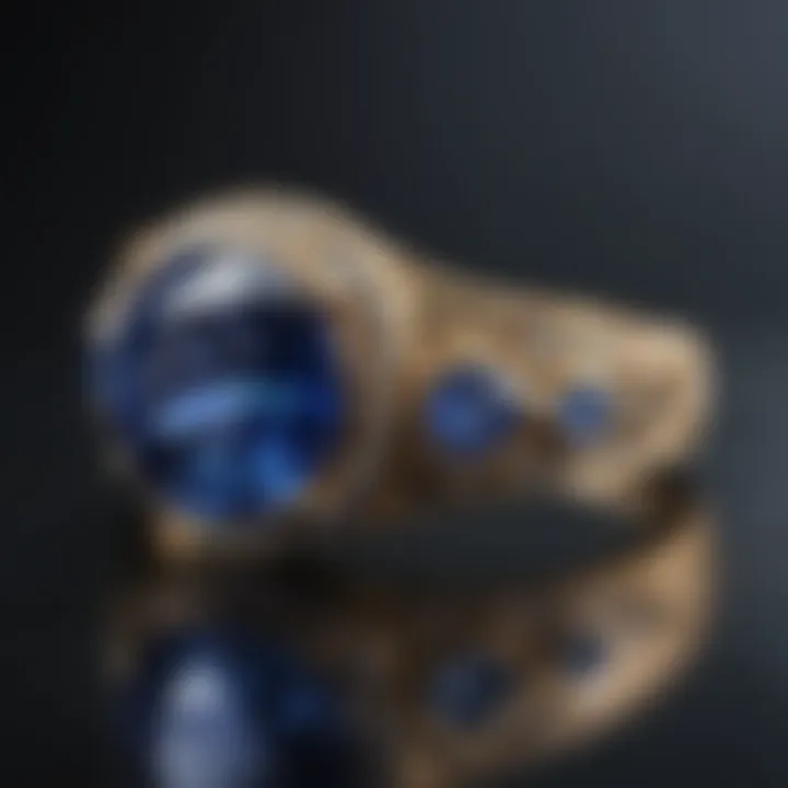 Close-up of ethically sourced sapphire reflecting light