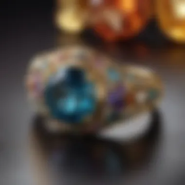 Ethically sourced gemstones displayed on a velvet background