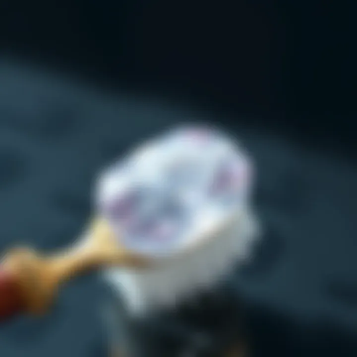 A soft brush used for cleaning topaz