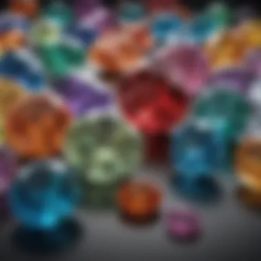 Transformation to Refined Gemstones A collection of finished gemstones, illustrating the transformation from rough to refined.