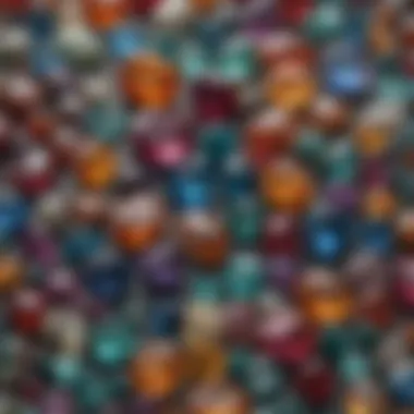 Natural Beauty of Uncut Gemstones An array of uncut gemstones showcasing their natural beauty and raw potential.