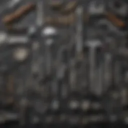 An array of high-quality silver smithing tools arranged neatly.