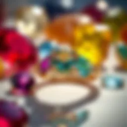 A stunning array of unique gemstones showcasing their colors and cuts