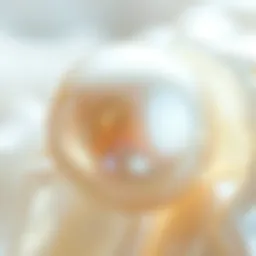 Close-up of a lustrous pearl with natural light reflection