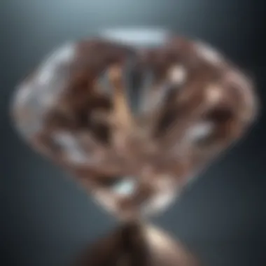 Close-up of a diamond's facets reflecting light