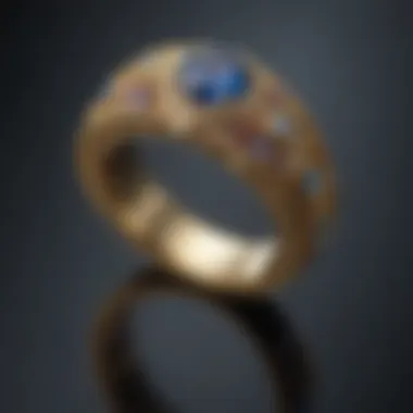 The Art of Craftsmanship in Ring Design A beautifully crafted gold band surrounded by gemstones
