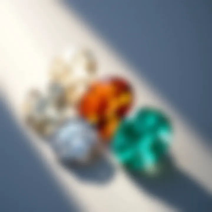 A comparison of diamonds in different colors highlighting their unique hues.
