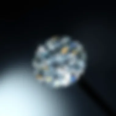 Close-up of a diamond showcasing its cut