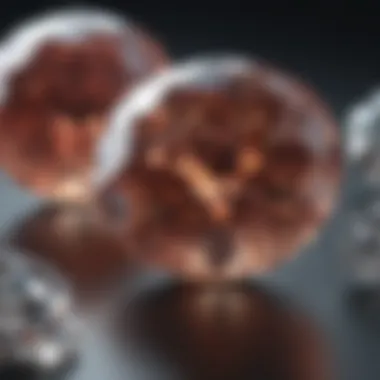 Comparison of real and fake diamonds under magnification