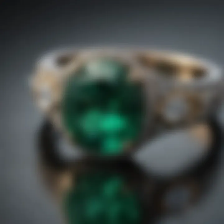 Close-up of an emerald showcasing its deep green hue