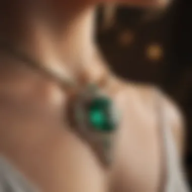 Artisan crafting an emerald necklace with precision