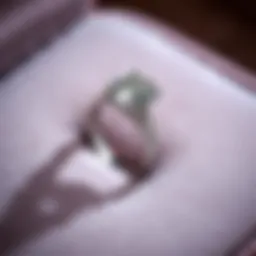 Elegant engagement ring on a velvet surface