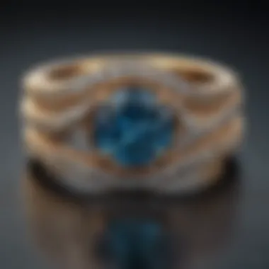 Close-up view of a personalized wrap around engagement ring