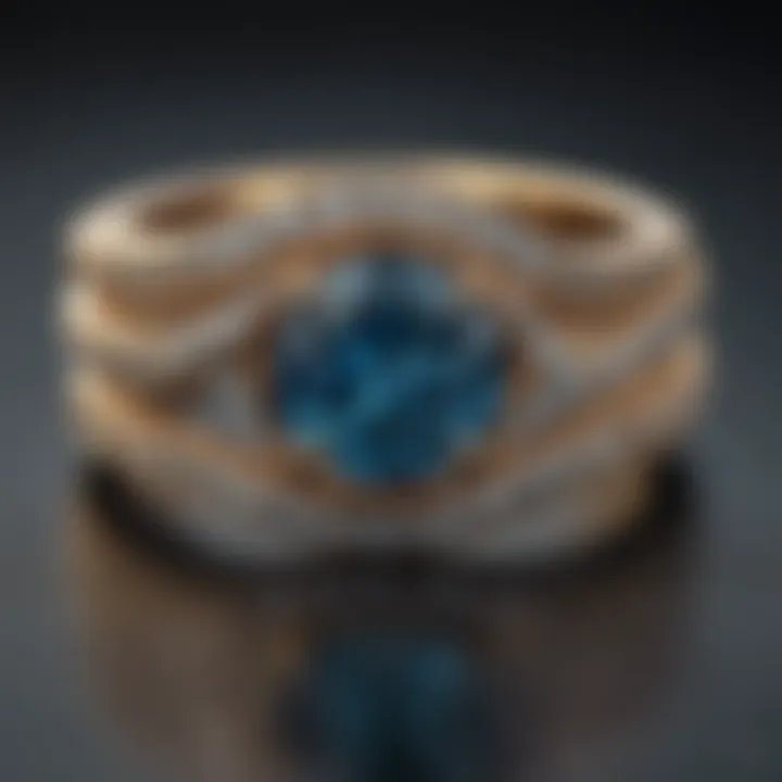 Close-up view of a personalized wrap around engagement ring