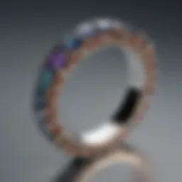 An exquisite eternity ring featuring various birthstones arranged in a brilliant design