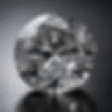 Close-up view of a diamond with GIA certification