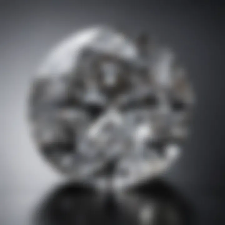 Close-up view of a diamond with GIA certification