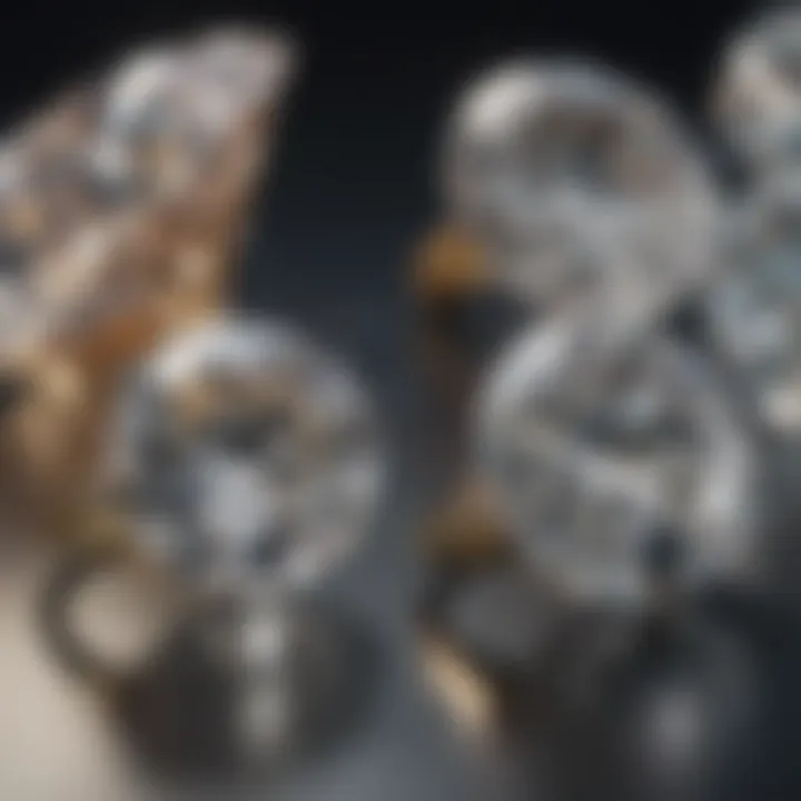 A comparison of different diamond cuts displayed side by side