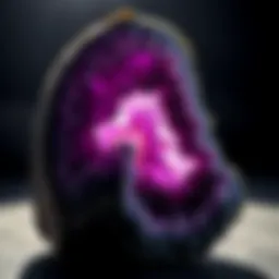 Stunning large amethyst geode displaying vibrant purple hues
