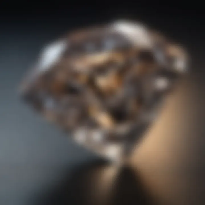 Detailed close-up of a diamond showcasing clarity