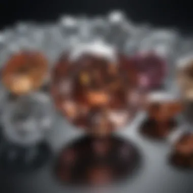 Exploring Different Diamond Cuts Various cuts of diamonds displayed artistically