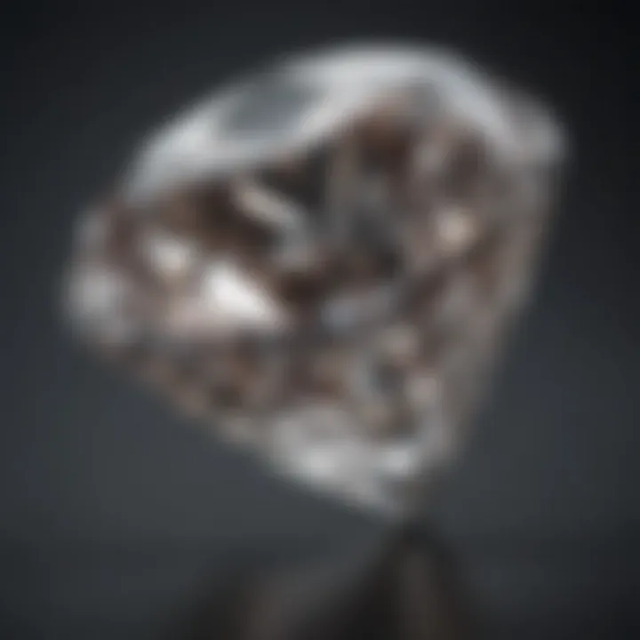 A close-up view of a diamond showcasing its brilliance and cut