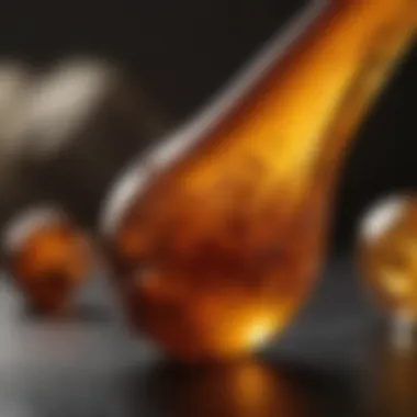 The Beauty of Amber Resin A close-up view of amber resin showcasing its rich, golden hues.