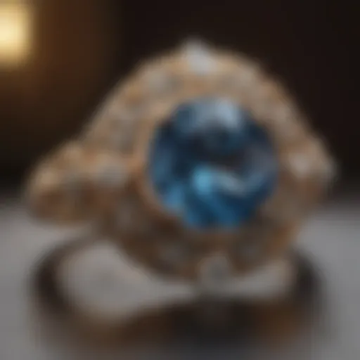 Intricate design of an antique engagement ring showcasing vintage craftsmanship