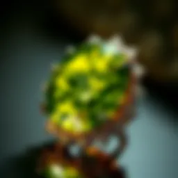 Close-up of a peridot gemstone showcasing its vibrant green hue