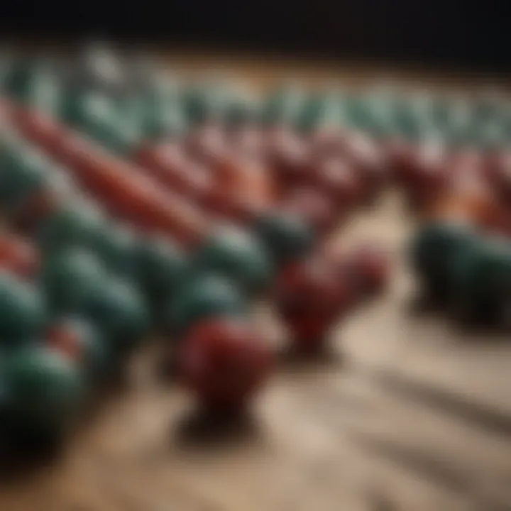 A collection of bloodstone beads displayed on a wooden surface