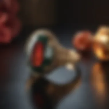 Elegant bloodstone ring set in a vintage-style setting