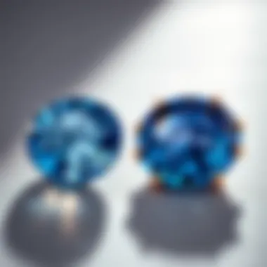 Natural vs. Synthetic Sapphires Comparison of natural and synthetic sapphires highlighting their similarities