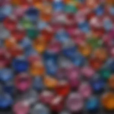Spectrum of Vibrant Hues in Colored Sapphires A stunning array of colored sapphires showcasing their vibrant hues