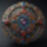An intricate vintage brooch adorned with colorful gemstones