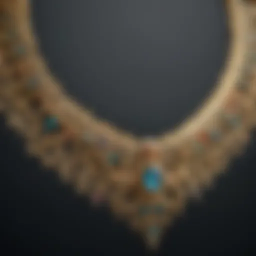 Intricate design of traditional gold necklace