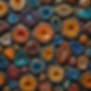 Diverse Types of Drusy Gemstones A variety of drusy gemstones displayed together