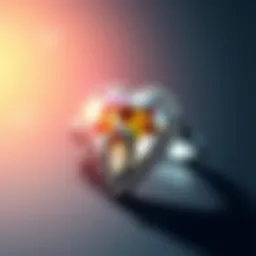Close-up view of a heart shape diamond ring showcasing its intricate design