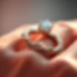 A stunning close-up of a twisted band engagement ring showcasing intricate details.