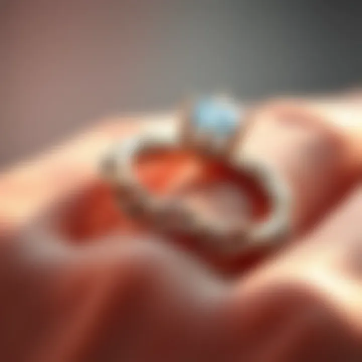 A stunning close-up of a twisted band engagement ring showcasing intricate details.