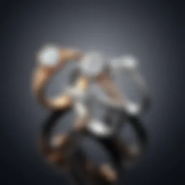 A collection of engagement rings with twisted bands made from various materials.