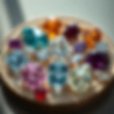 Diverse Engagement Stone Collection A stunning collection of various engagement stones displayed elegantly.