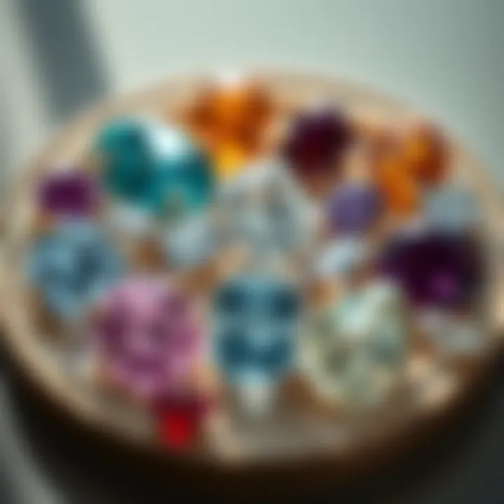 Diverse Engagement Stone Collection A stunning collection of various engagement stones displayed elegantly.