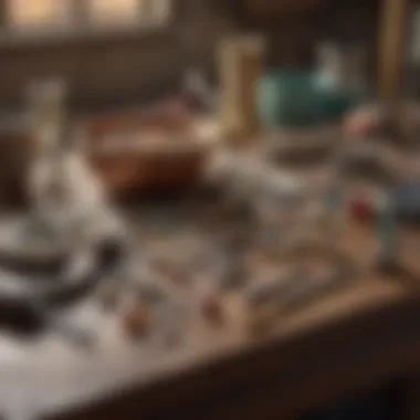Essential Jewelry Crafting Tools An array of tools used for crafting jewelry displayed neatly on a workbench.